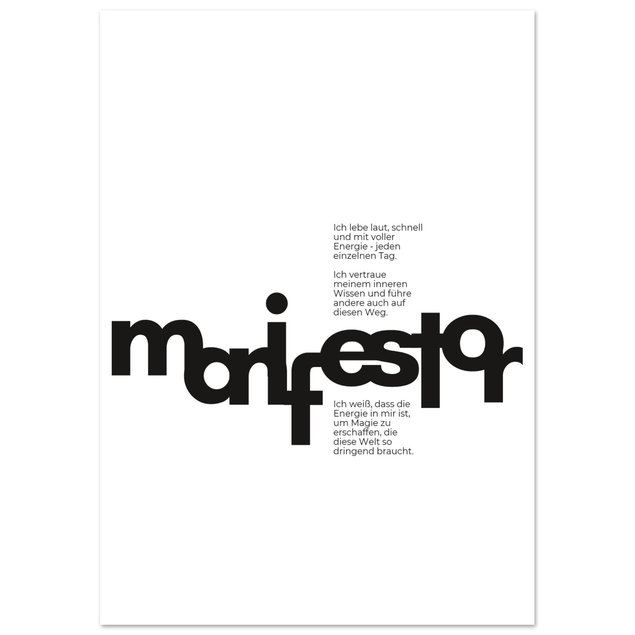 Human Design Poster MANIFESTOR - Black & White