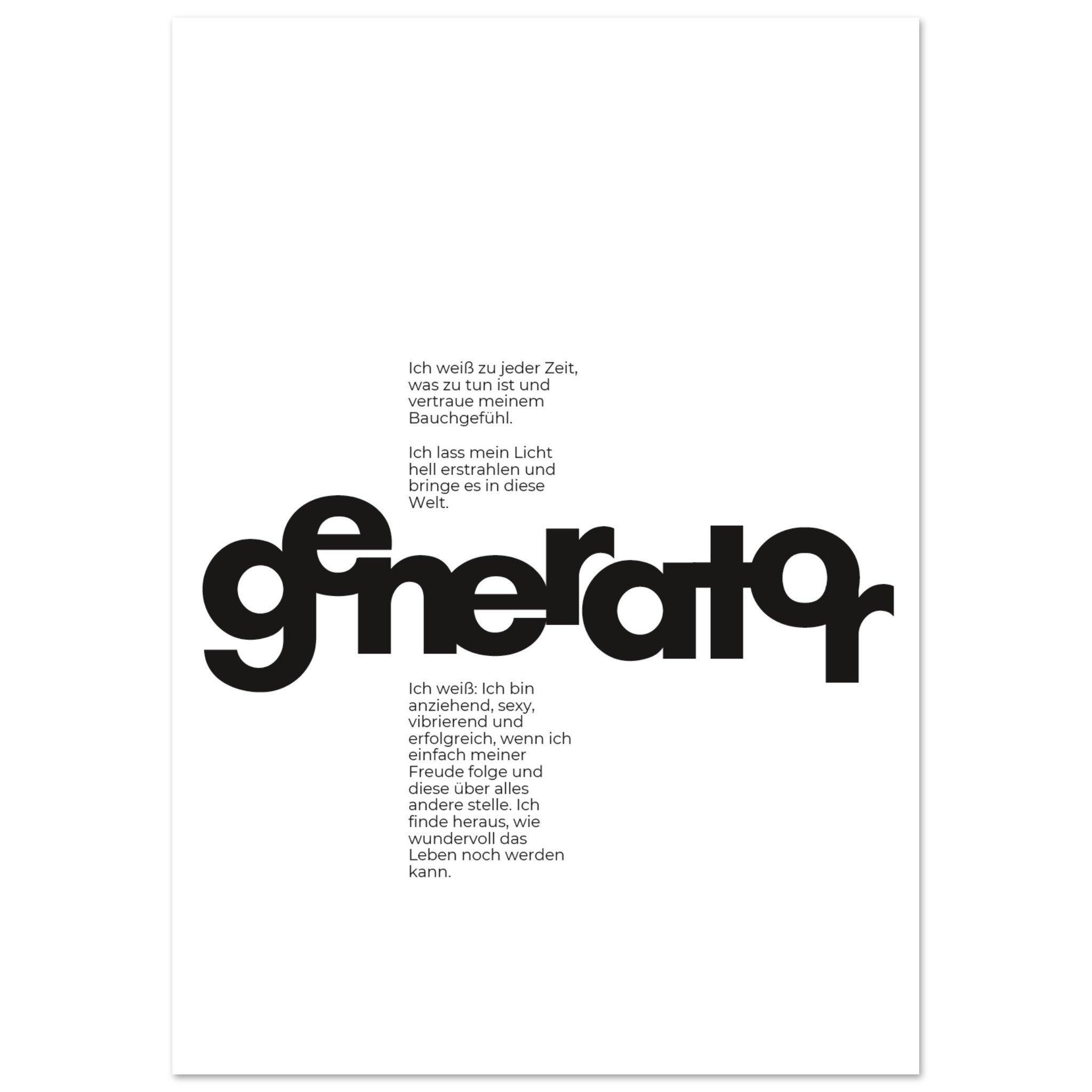 Human Design Poster GENERATOR - Black & White
