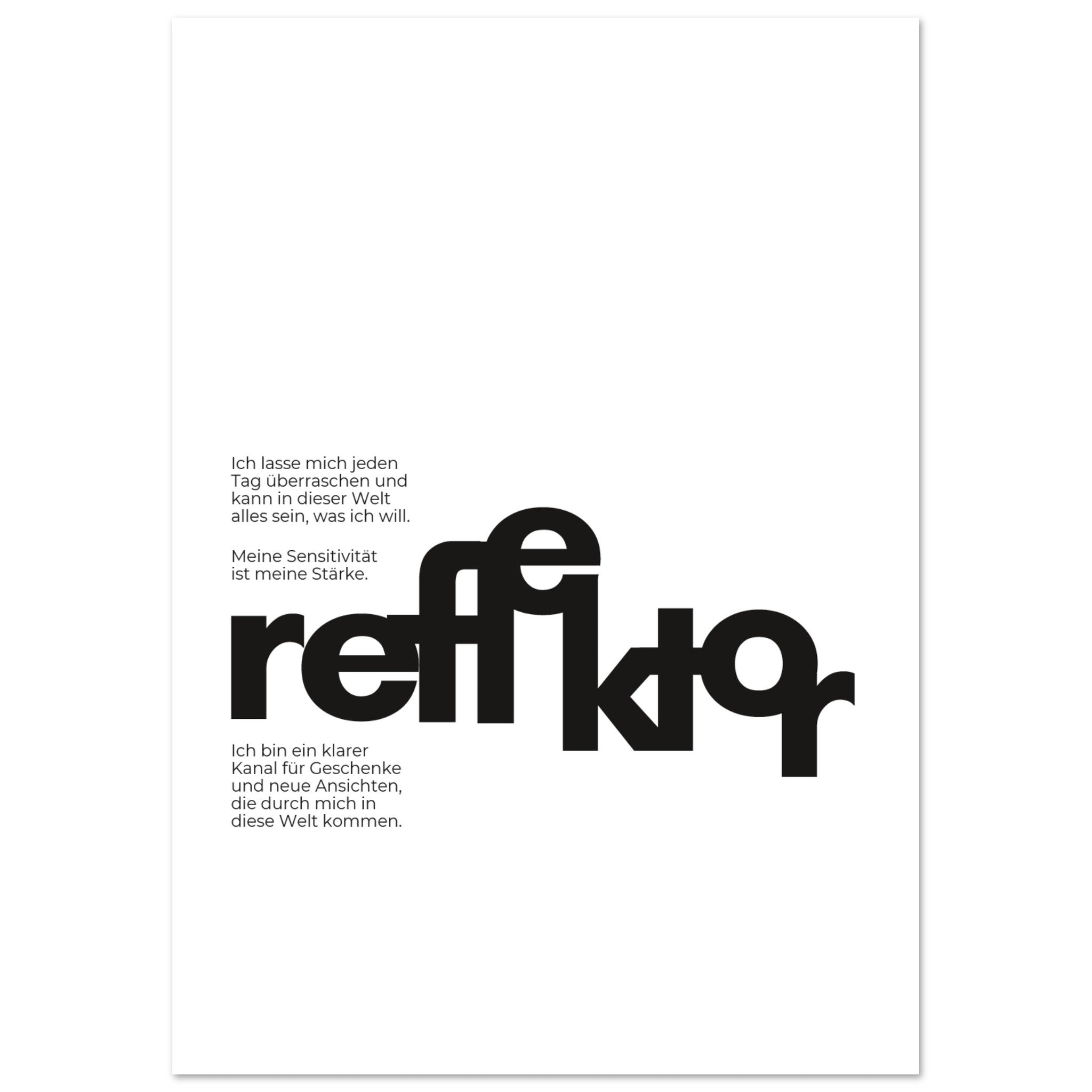 Human Design Poster REFLEKTOR - Black & White